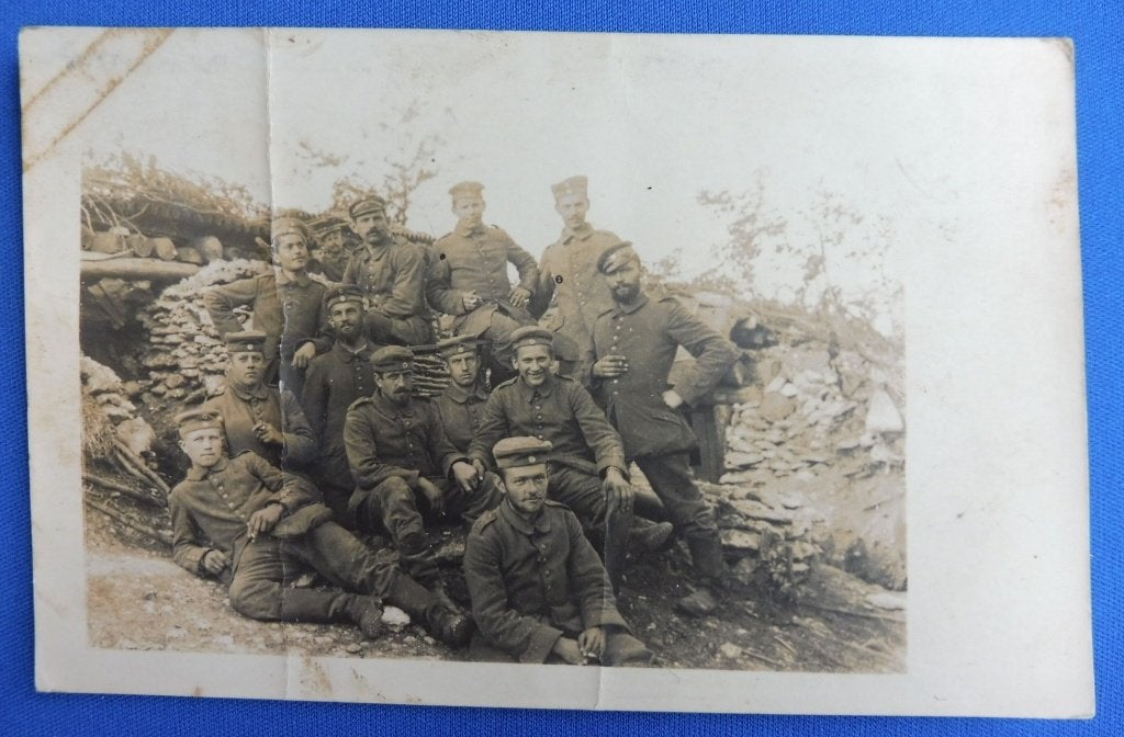 Originele Duitse WO1 Foto Soldaten in Loopgraaf (S), Verzenden, Landmacht, Duitsland, Foto of Poster