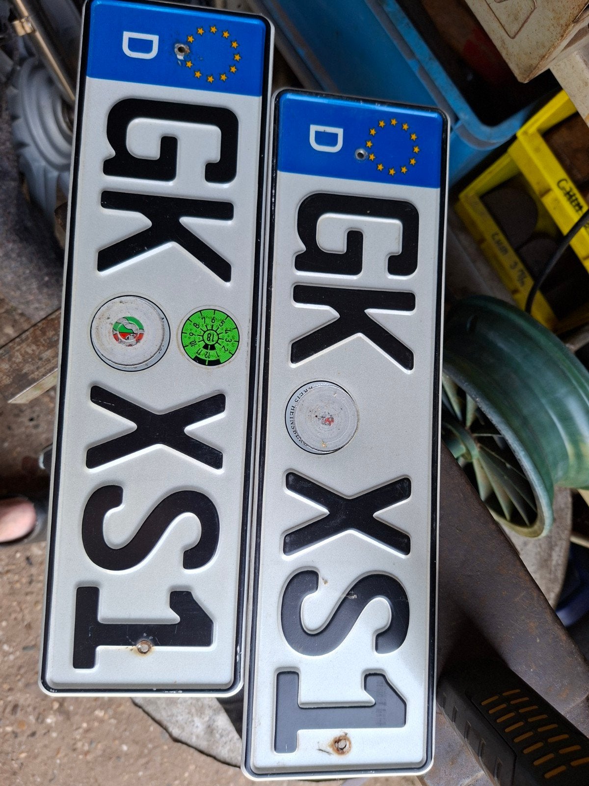 Duitse kentekenplaten GK XS1 - Set van 2, Ophalen of Verzenden, Gebruikt