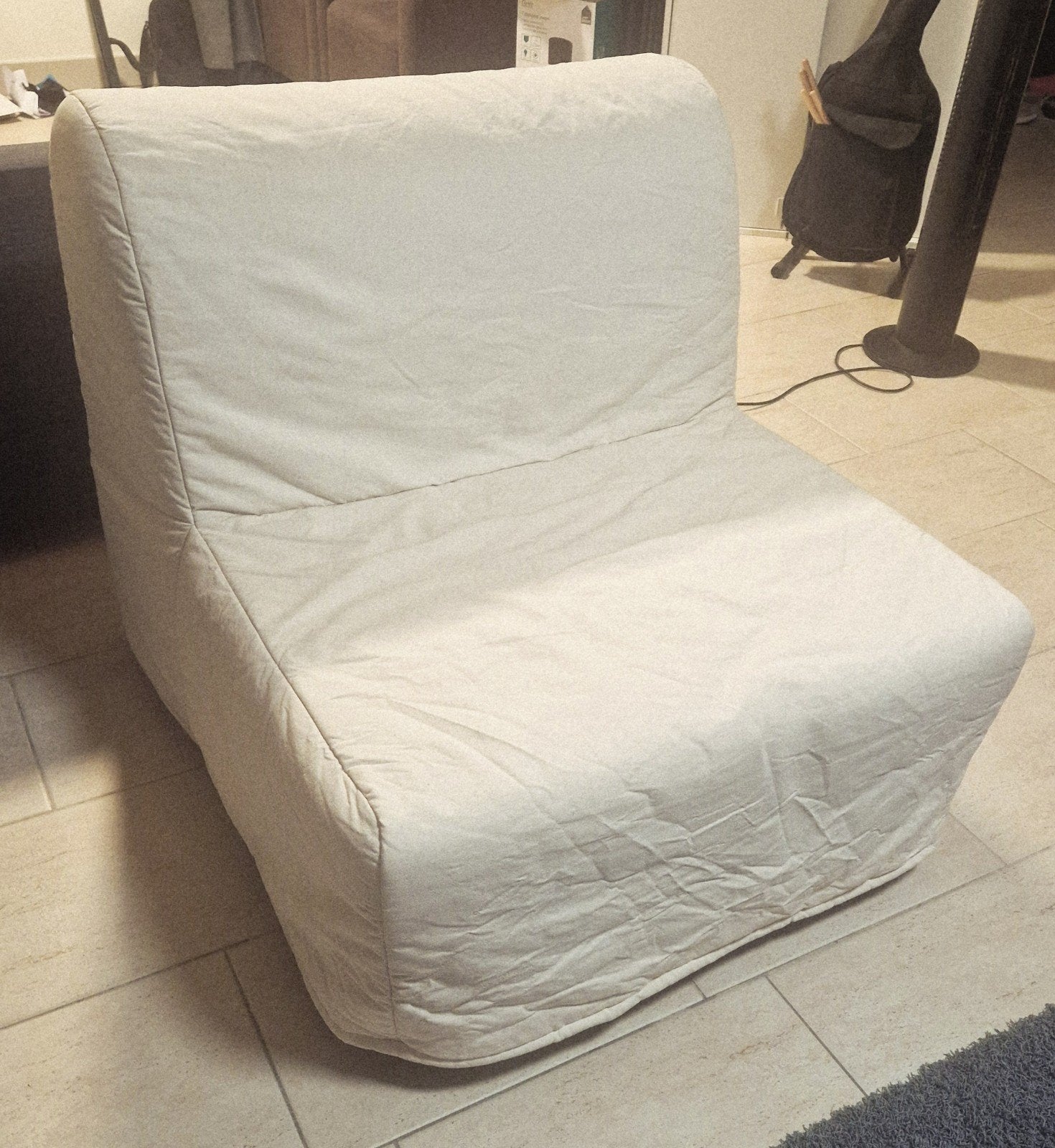 IKEA LYCKSELE LÖVÅS slaapbank, Rantsta naturel, Ophalen, Gebruikt, Eenpersoons, 80 cm