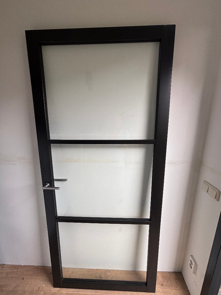 binnen opdekdeur rechts zwart 211x93cm, Ophalen, Gebruikt, 80 tot 100 cm, Binnendeur