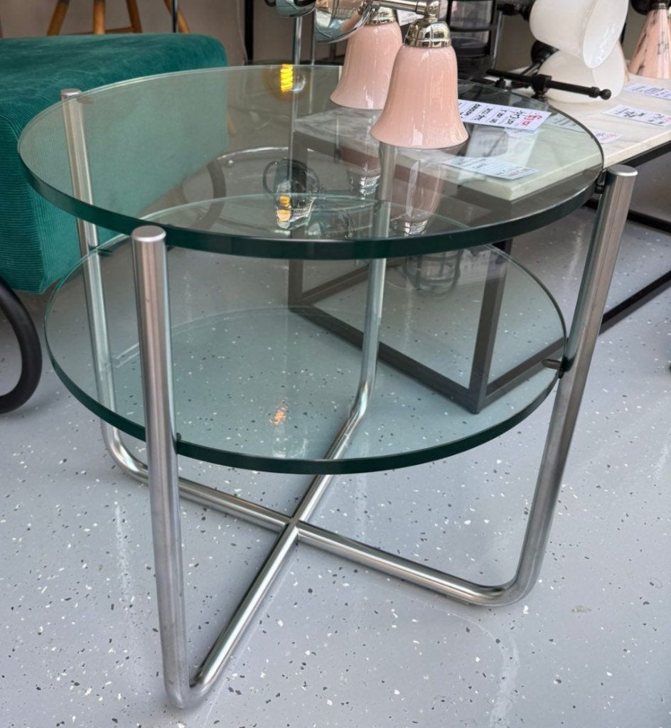 Showmodel Gispen GT425 mat chroom, Minder dan 55 cm, Metaal of Aluminium, Rond, Ophalen of Verzenden