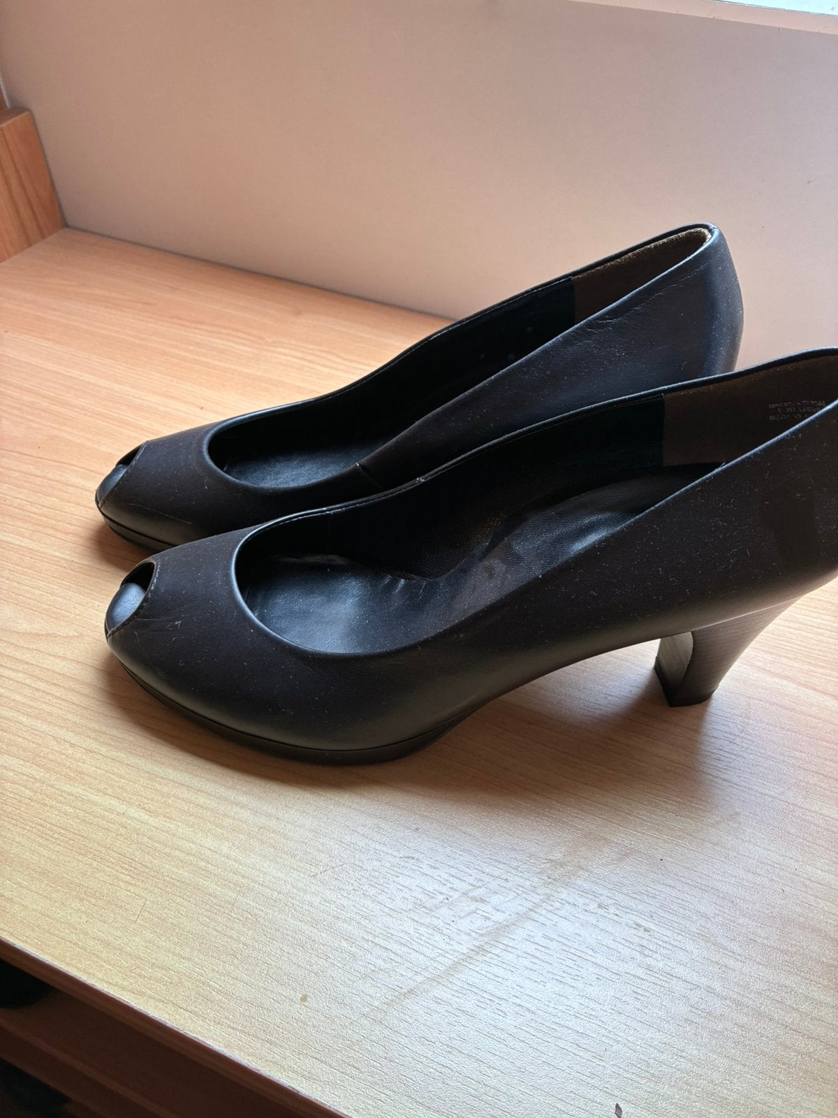 Paul Green zwarte leren pumps mt 6 zgan, Pumps, Verzenden, Zwart, Zo goed als nieuw