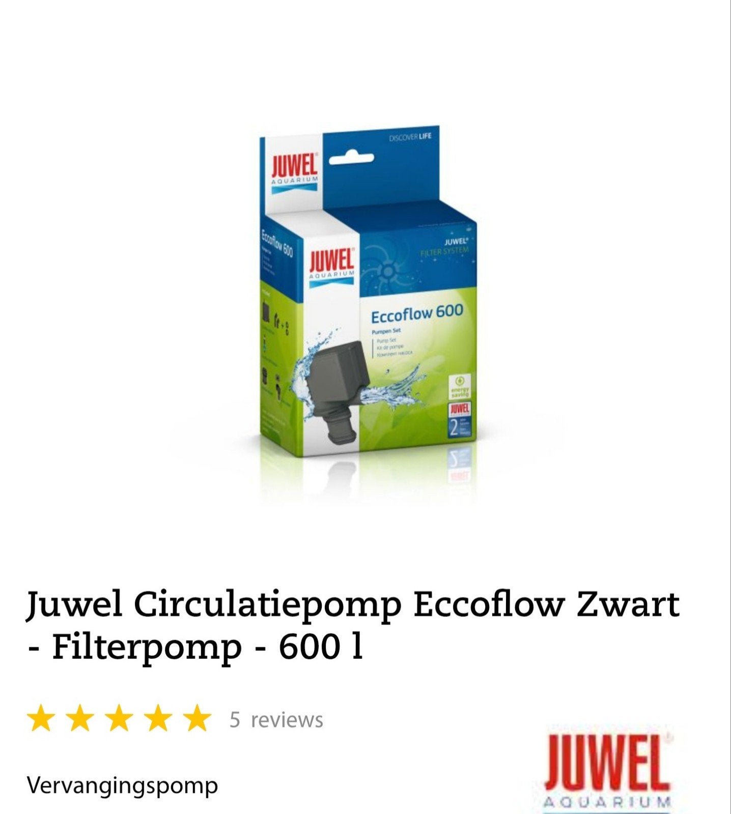 Te koop Juwel eccoflow filterpomp 600 ltr, Ophalen of Verzenden, Nieuw