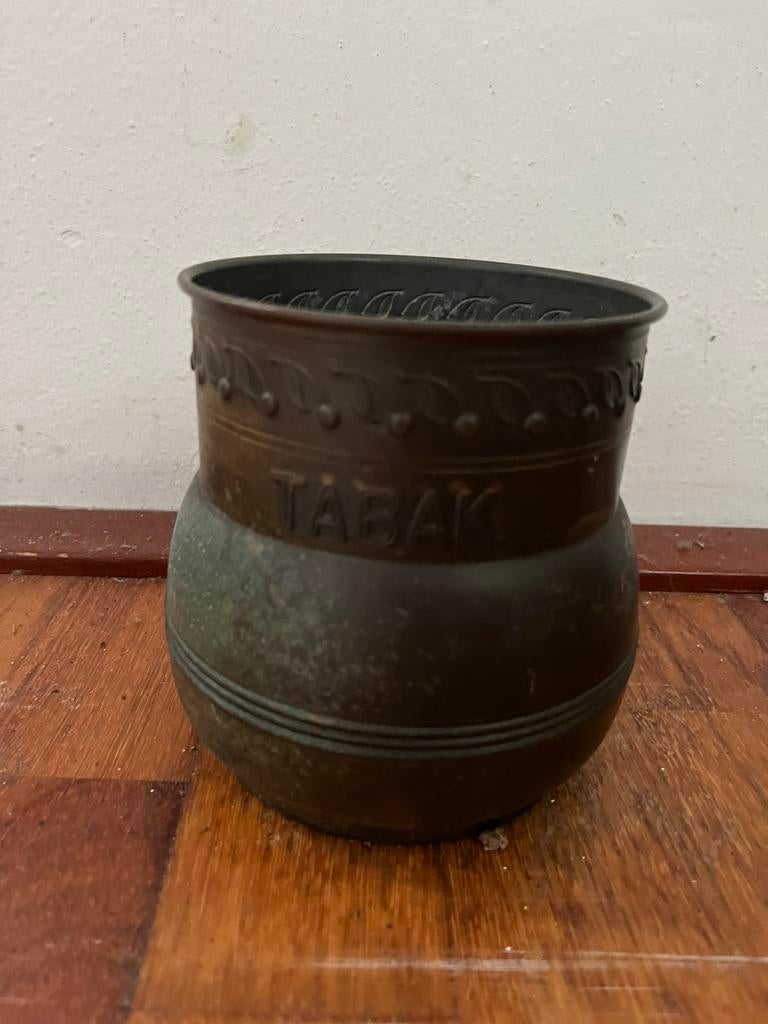 Antieke koperen tabak pot, Antiek en Kunst, Ophalen