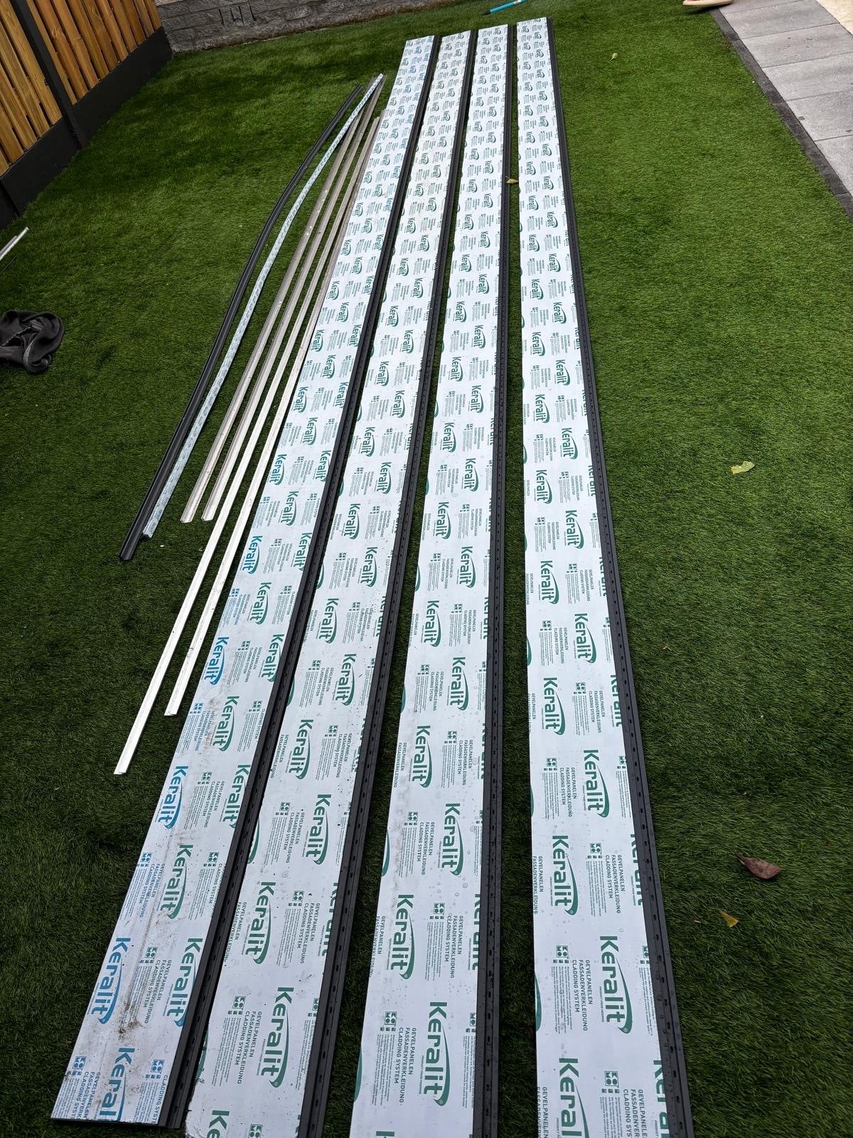 Keralit 190 Antraciet Classic Nerf Planken 6 meter, Ophalen, Nieuw, Plank, 300 cm of meer