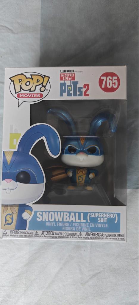 Funko Pop! Snowball (Superhero Suit) - The Secret Life of Pe, Kinderen en Baby's, Speelgoed | Actiefiguren, Nieuw, Ophalen of Verzenden