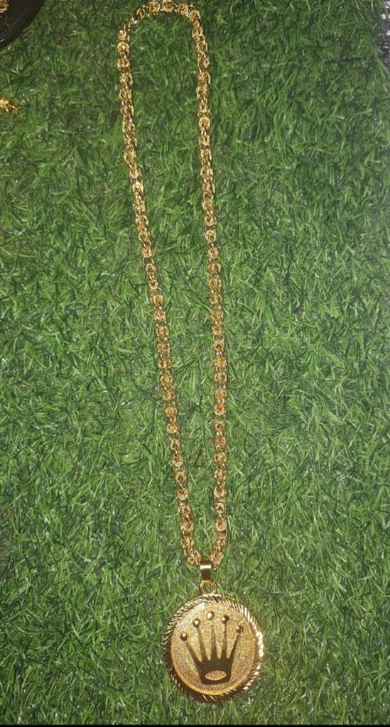Ketting rolex hanger 18 k goud plated, Sieraden, Tassen en Uiterlijk, Kettingen, Ophalen of Verzenden, Nieuw, Goud, Goud