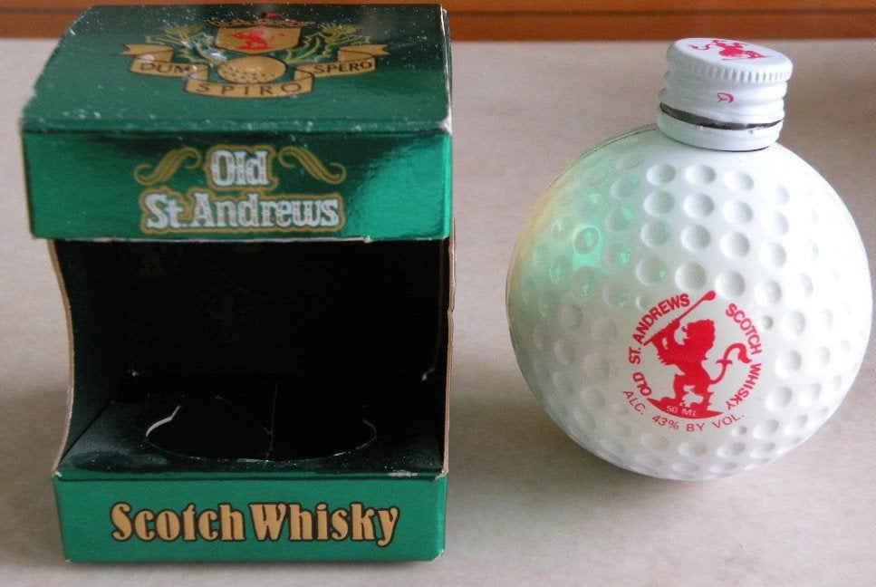Golfbal / whiskyflesje met originele doos., Ophalen of Verzenden, Zo goed als nieuw
