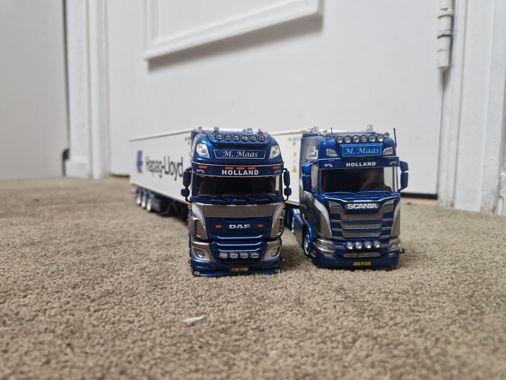 Tekno modellen: M Maas transport, Groter dan 1:32, Ophalen of Verzenden, Zo goed als nieuw, Truck