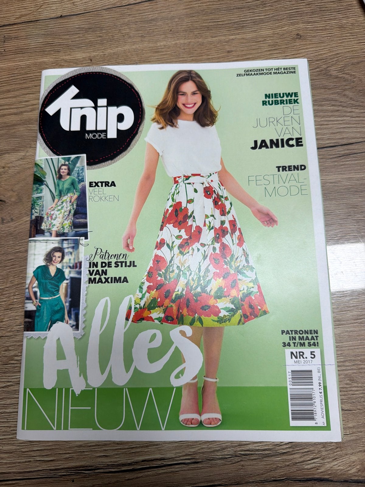 Knipmode Magazine Nr. 5 Mei 2017 - Patronen & Mode, Overige typen, Vrouw, Nieuw, Ophalen of Verzenden
