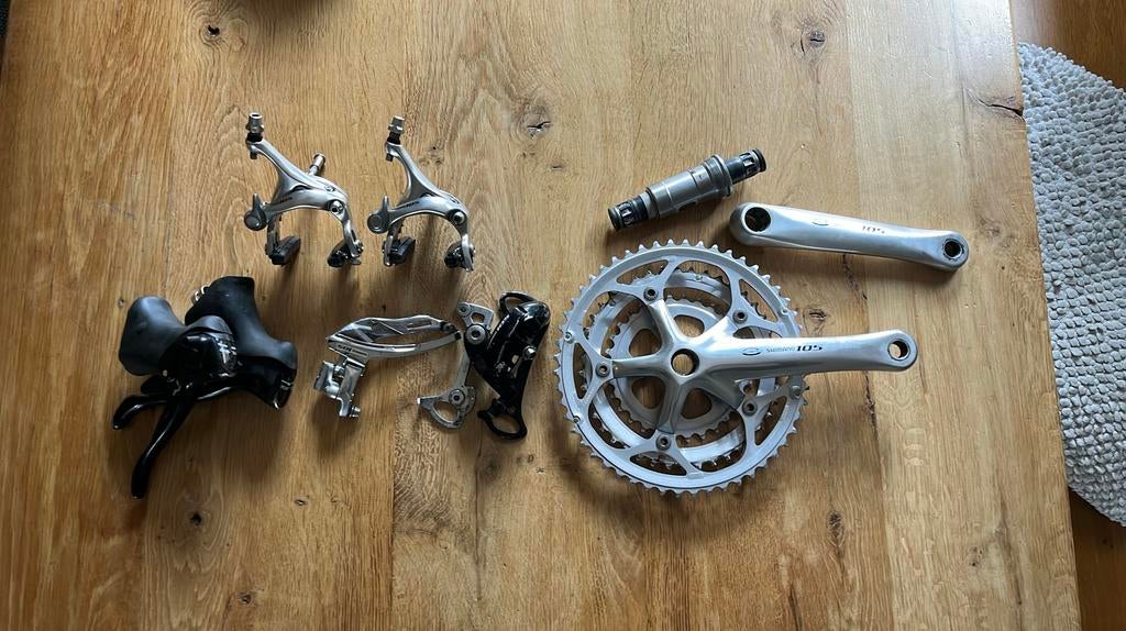Shimano 105 onderdelen, Fietsen en Brommers, Fietsonderdelen, Ophalen of Verzenden, Gebruikt, Crankstel of Pedalen