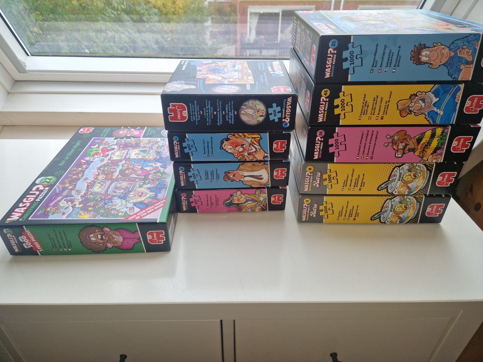 5 Wasgij puzzels, Ophalen of Verzenden, 500 t/m 1500 stukjes, Zo goed als nieuw, Legpuzzel