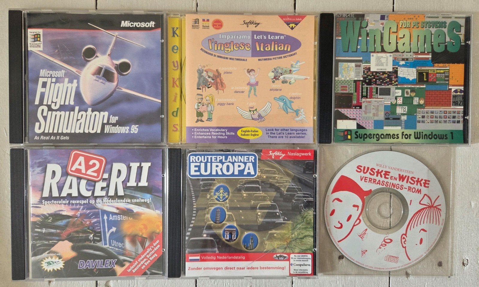 flight simulator a2 racer routeplanner europa wingames suske, Spelcomputers en Games, Games | Pc, Ophalen of Verzenden, Gebruikt