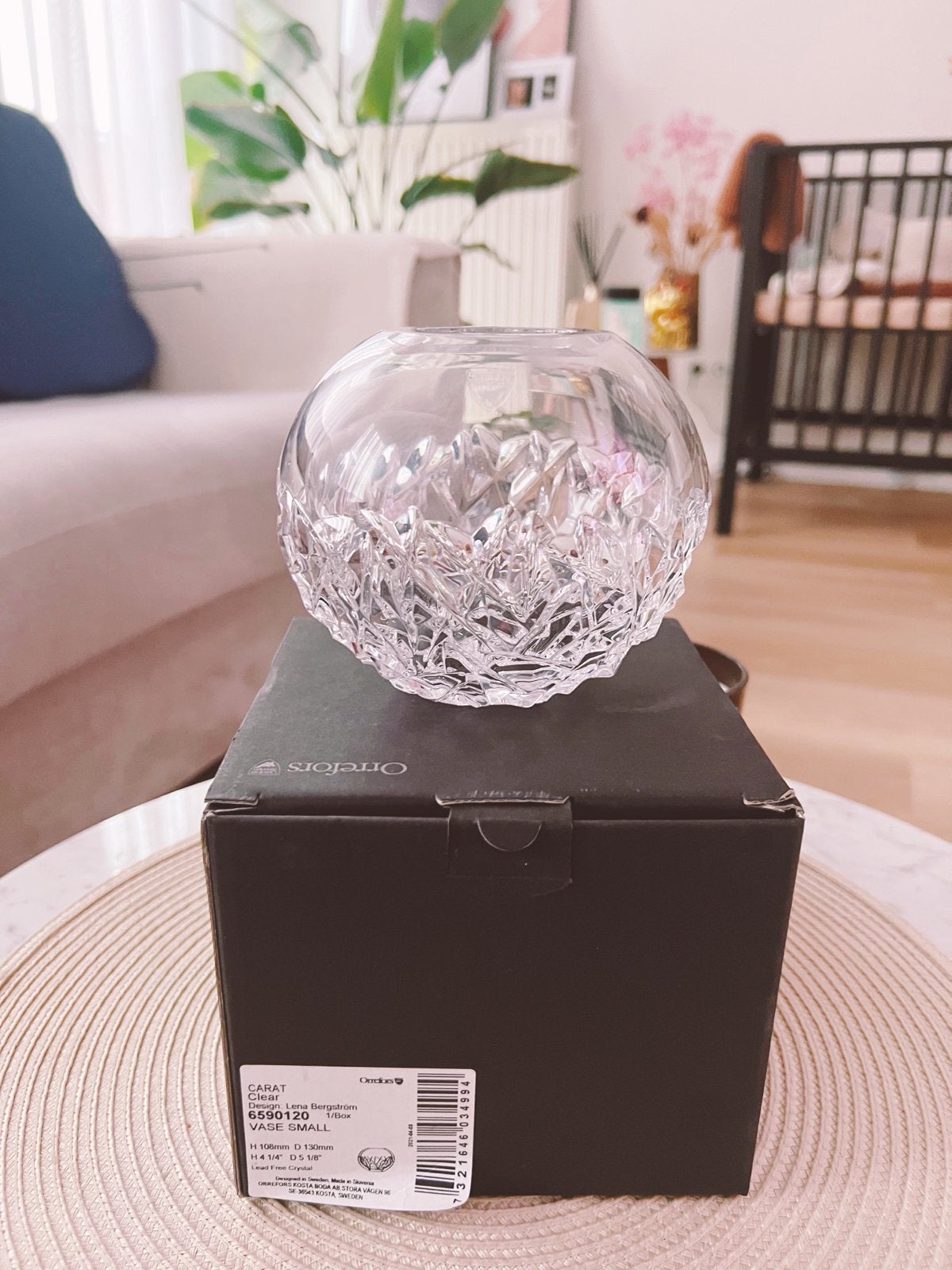 Orrefors Carat Vaas Small - NIEUW/ongebruikt, Met patroon/structuur, Transparant, Nieuw, Ophalen of Verzenden