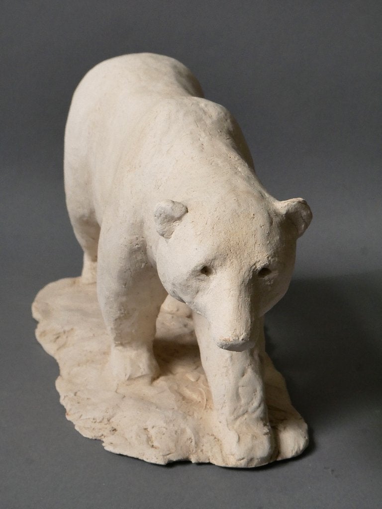 sculptuur terra cotta ijsbeer unica, Ophalen of Verzenden, Steen of Keramiek, Beeld, Zoogdier