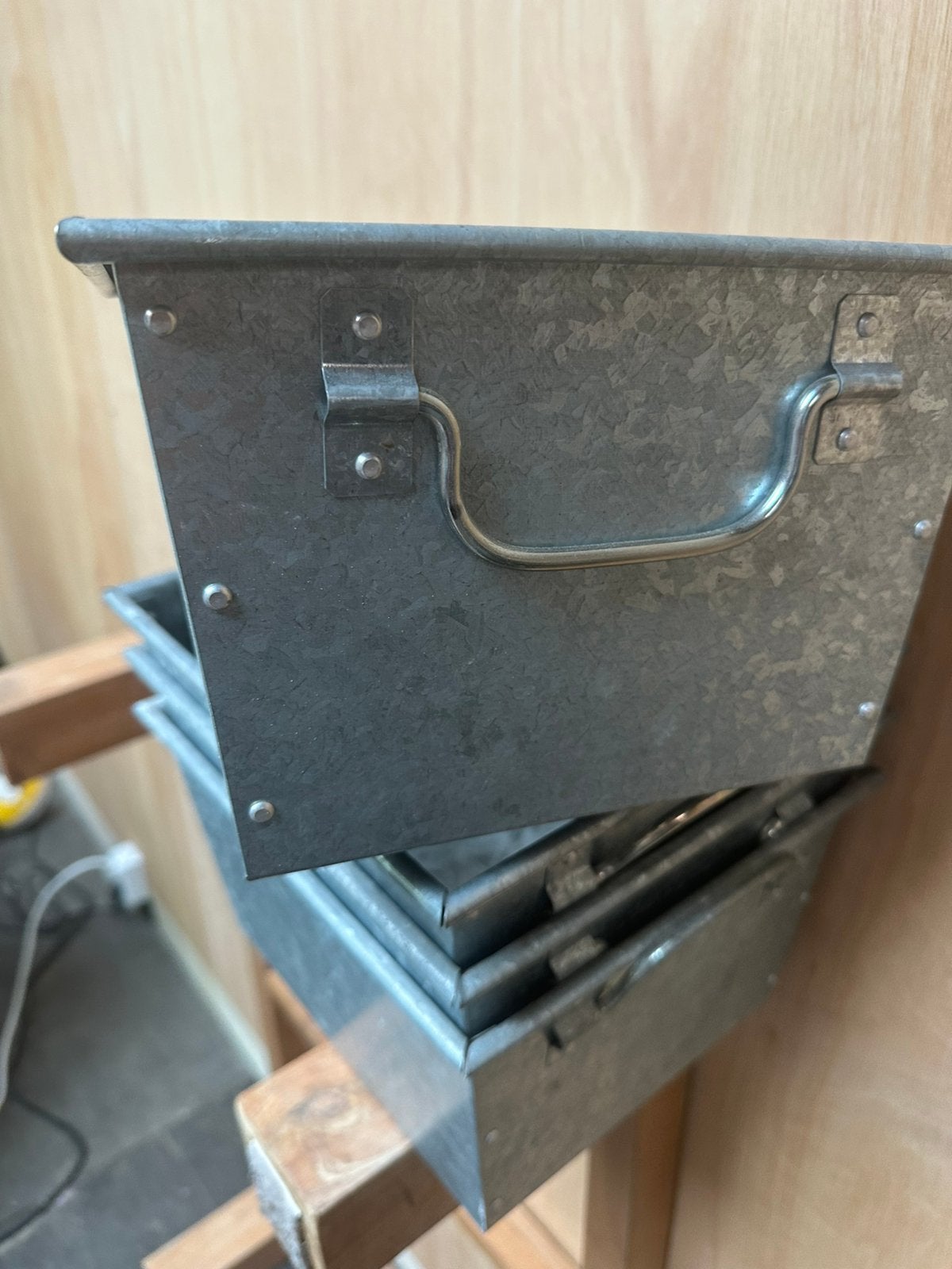 bakken muck ikea zink x4, Huis en Inrichting, Woonaccessoires | Kisten, Ophalen of Verzenden, Zo goed als nieuw, 50 tot 100 cm