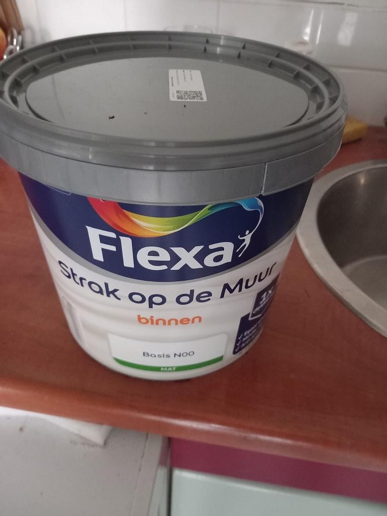 Flexa Strak op de Muur Binnen Muurverf wijnrood, 5 tot 10 liter, Wit, Nieuw, Ophalen of Verzenden