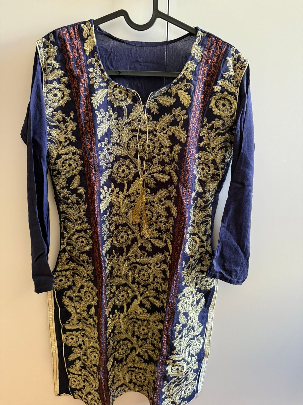 Donker blauwe kurta, Kleding | Dames, Ophalen of Verzenden, Zo goed als nieuw, Blauw, Overige typen