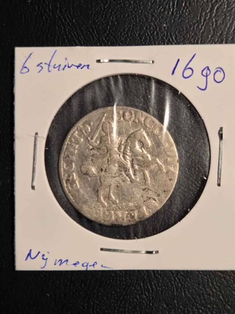 Zilveren 6 Stuiver Munt Nijmegen 1690, Postzegels en Munten, Munten | Nederland, Vóór koninkrijk, Zilver, Losse munt, Overige waardes