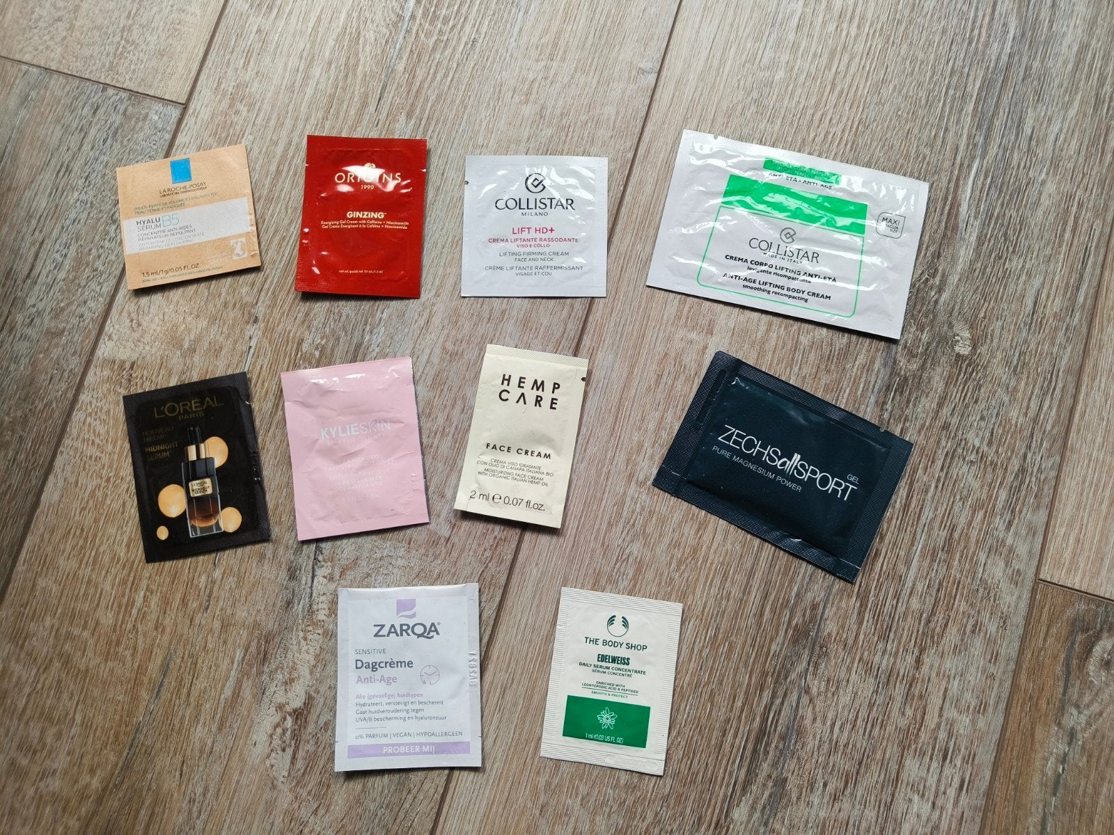 set 10 st huidverzorgingssamples, collistar, orgins, zarqa, Ophalen of Verzenden, Nieuw, Gehele gezicht, Verzorging