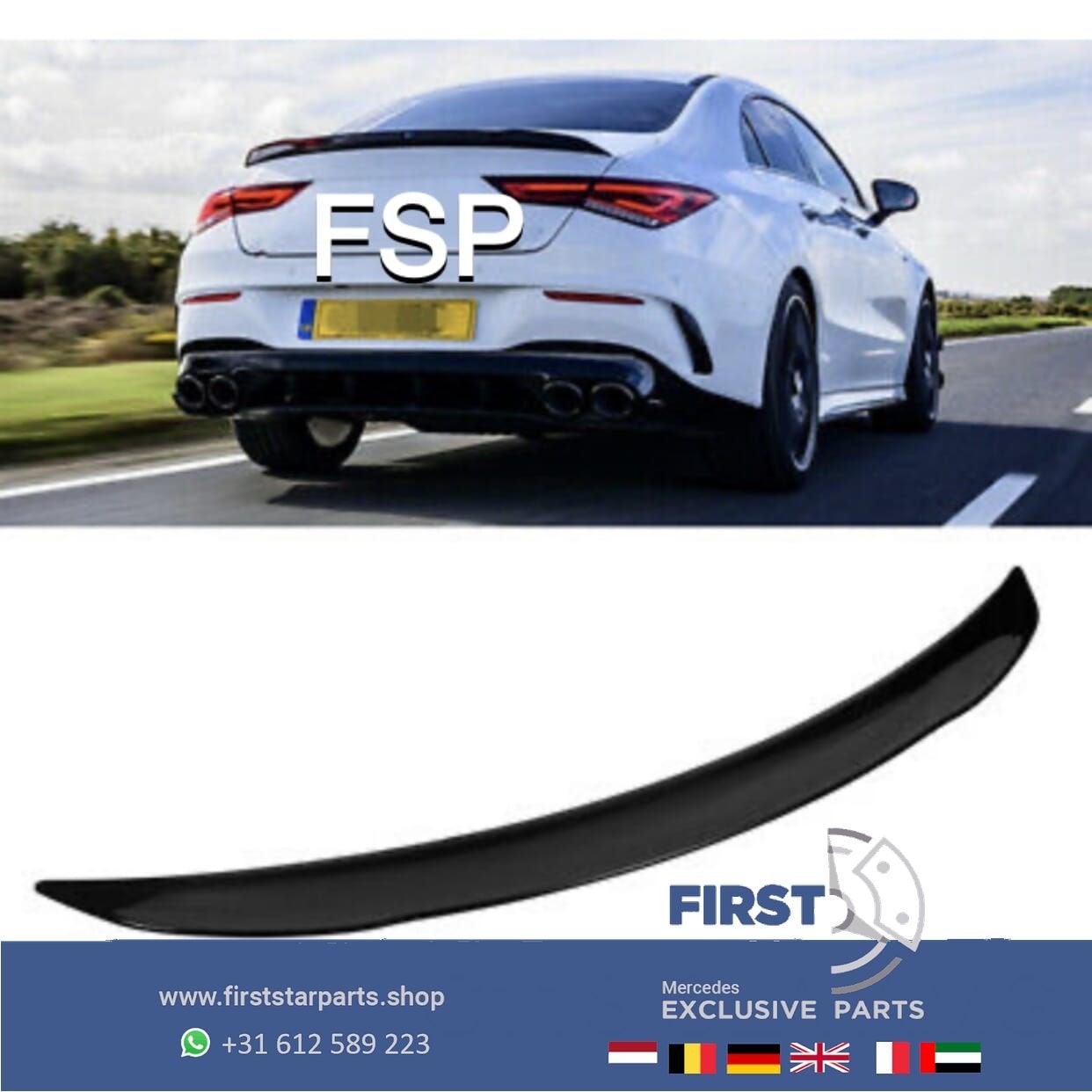 W118 C118 CLA AMG KOFFERBAK SPOILER ZWART 2018-2021 ACHTERKL, Auto-onderdelen, Gebruikt, Ophalen of Verzenden, Achter, -