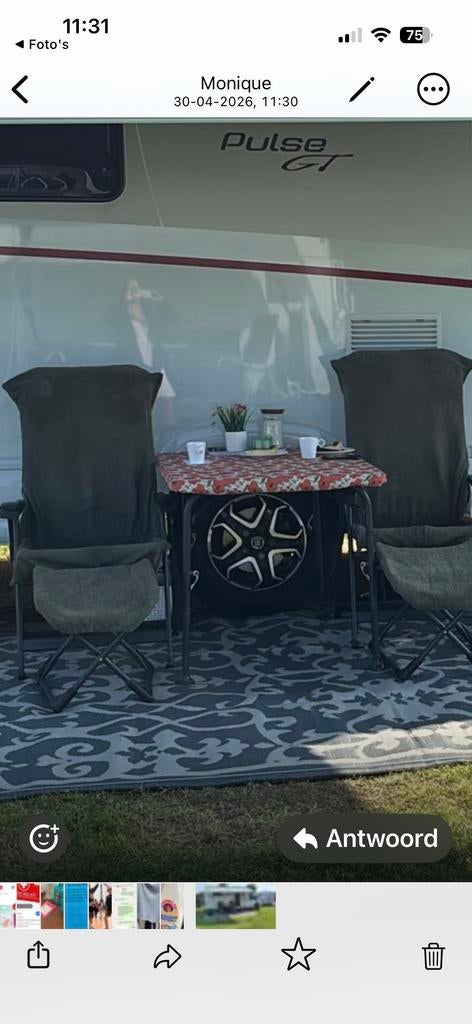 Donkergroene stoelhoezen voor tuinstoel en voetenbank (4 set, Ophalen of Verzenden, Nieuw, Campingmeubel-accessoire