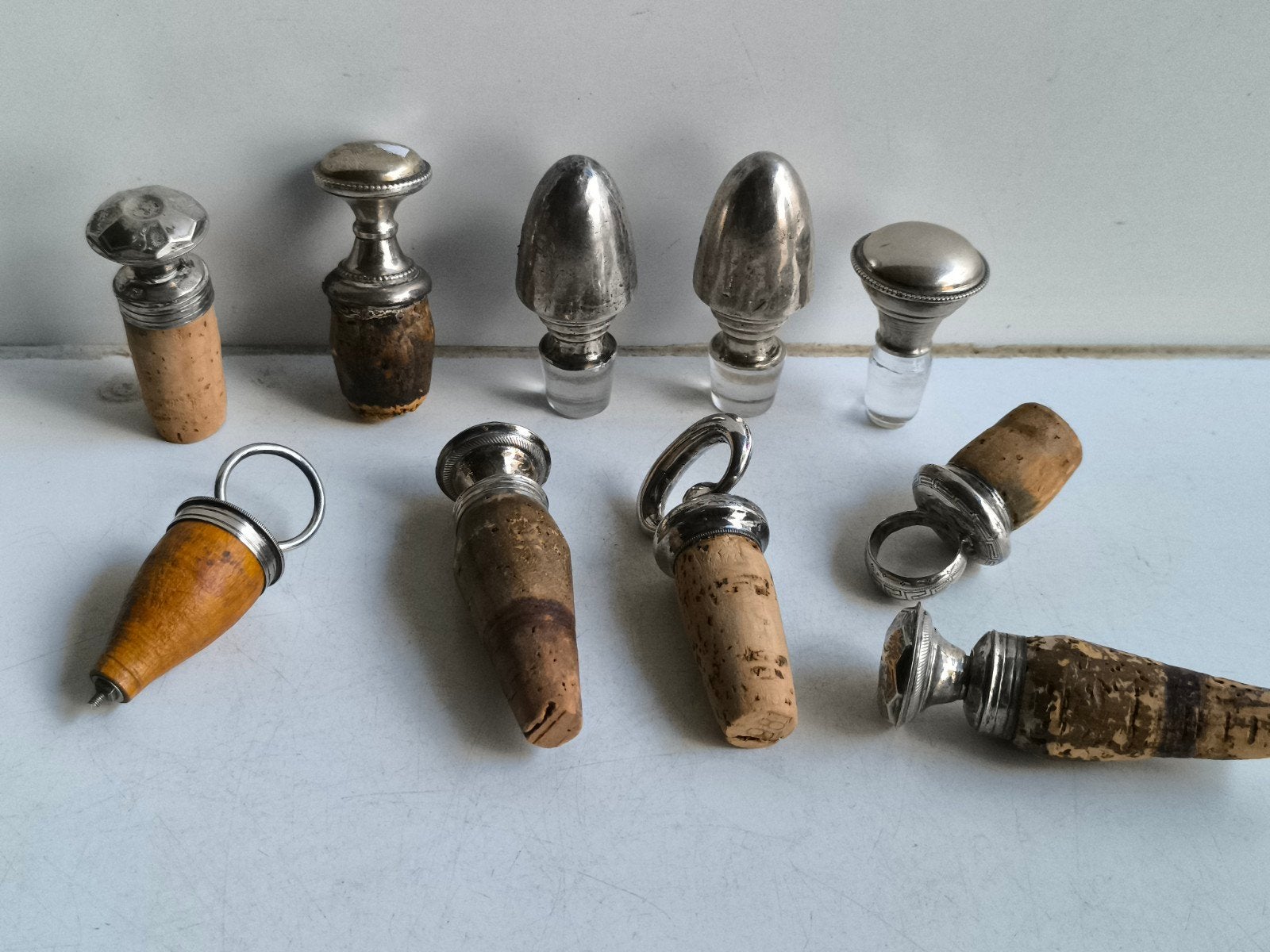 10x zilver stop kurk/glas, Ophalen of Verzenden