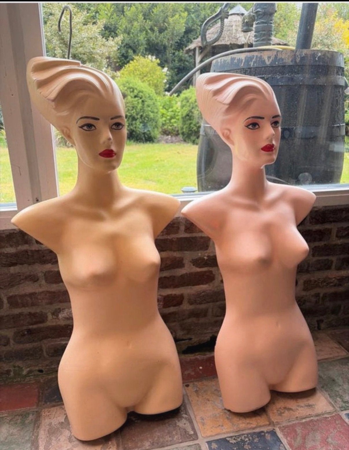 Vintage etalagepoppen torso's - set van 2, Ophalen of Verzenden