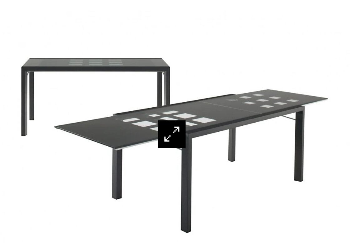 Ligne roset Extensia uitschuifbare eettafel, Huis en Inrichting, Ophalen, Gebruikt, 50 tot 100 cm, Glas