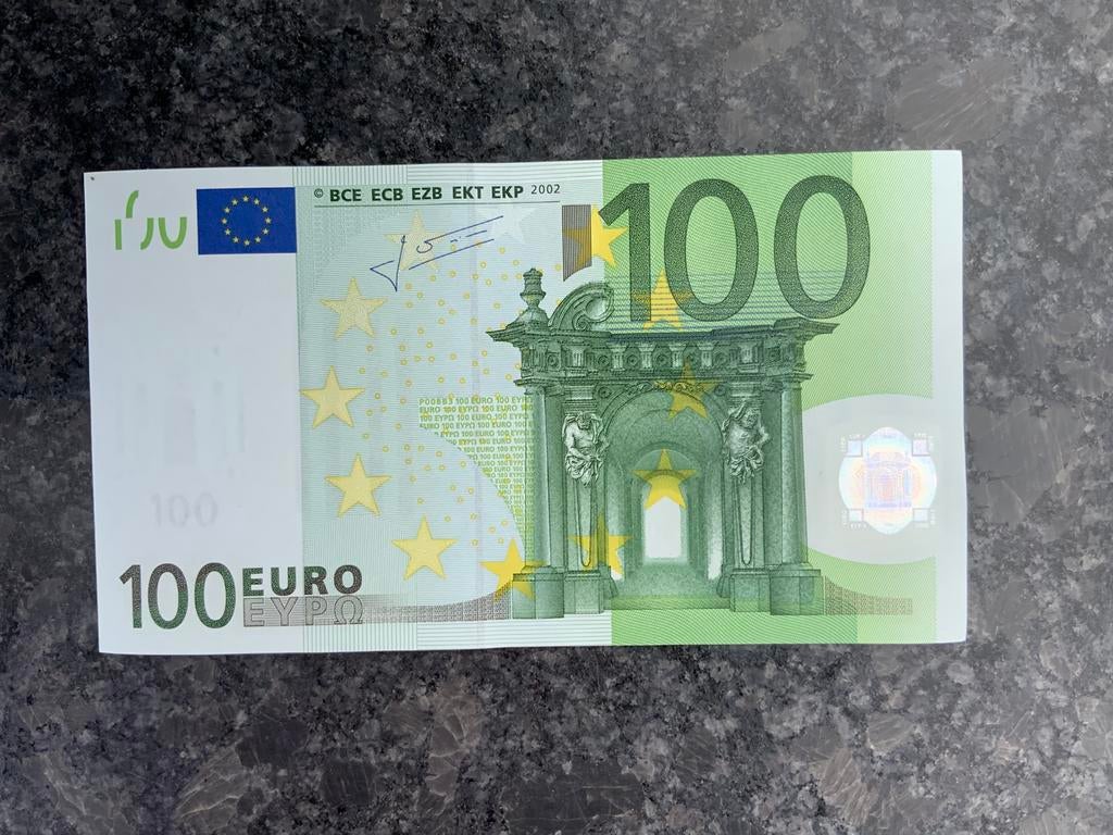 100 euro biljet UNC 2002, Ophalen of Verzenden, Duitsland, 100 euro, Los biljet