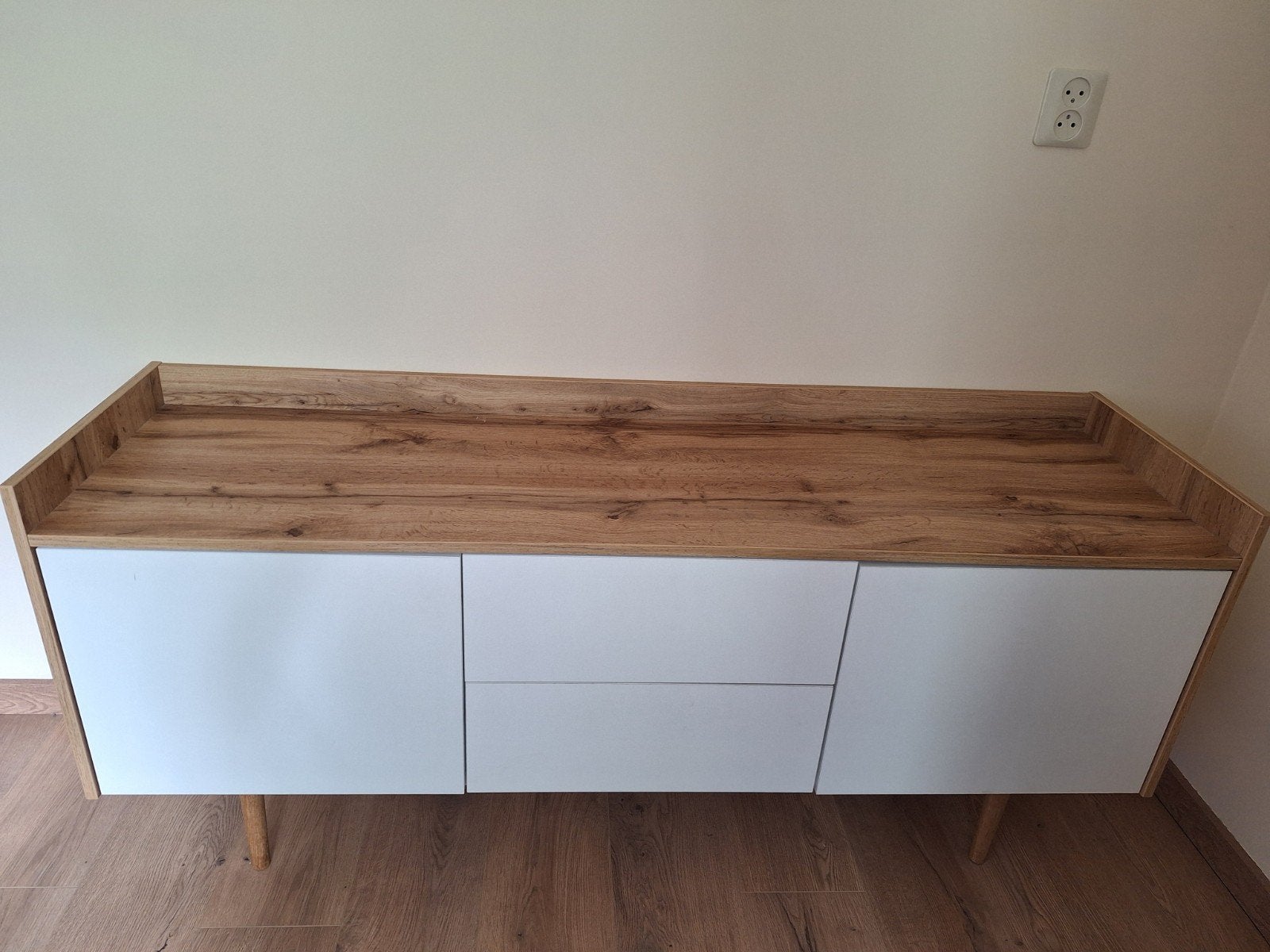 TV meubel wit eiken - Jysk, Ophalen, Japandi, Gebruikt, 100 tot 150 cm