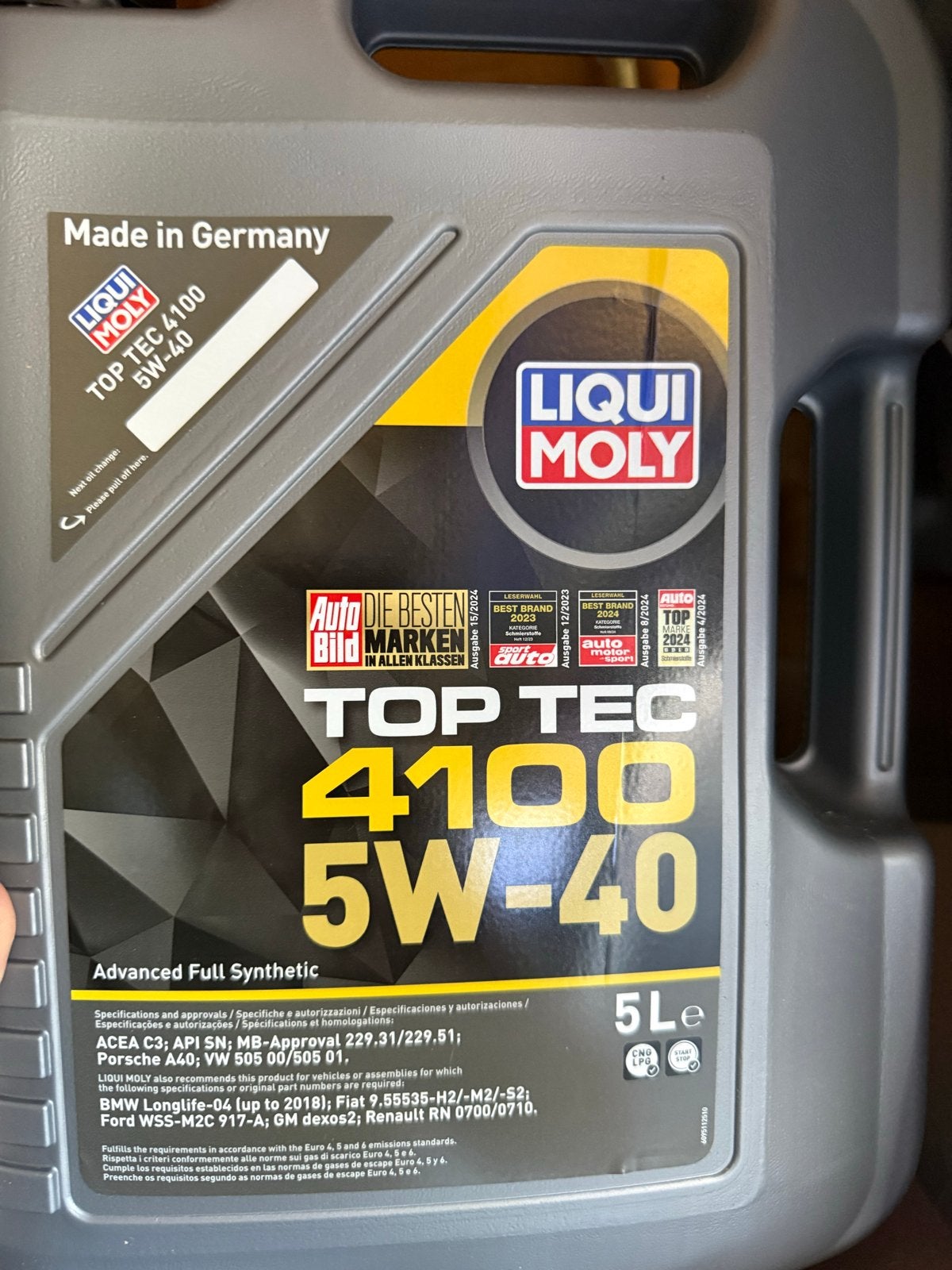 Liqui Moly Top Tec 4100 5W-40 Motorolie 5L, Ophalen, Nieuw, BMW