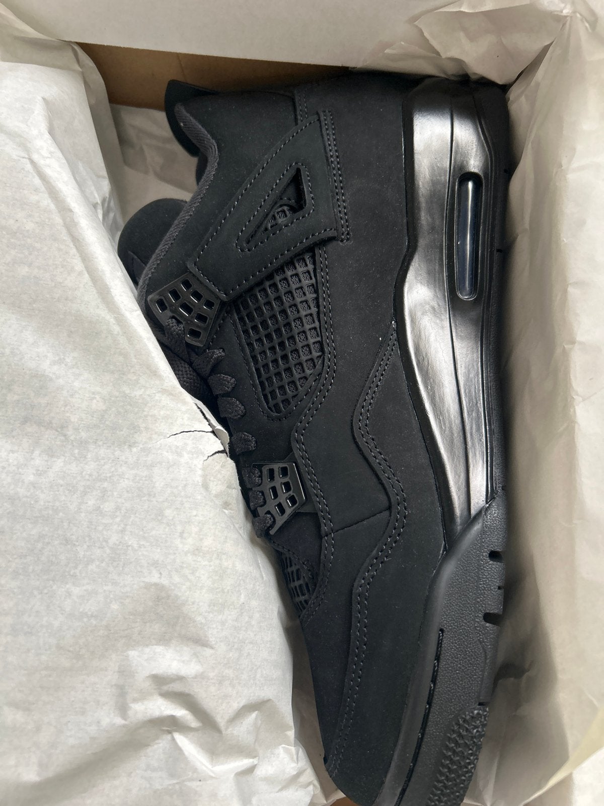 Jordan 4 Black Cat 2025 - Maat 46, Kleding | Heren, Ophalen of Verzenden, Nieuw, Zwart, Sneakers of Gympen