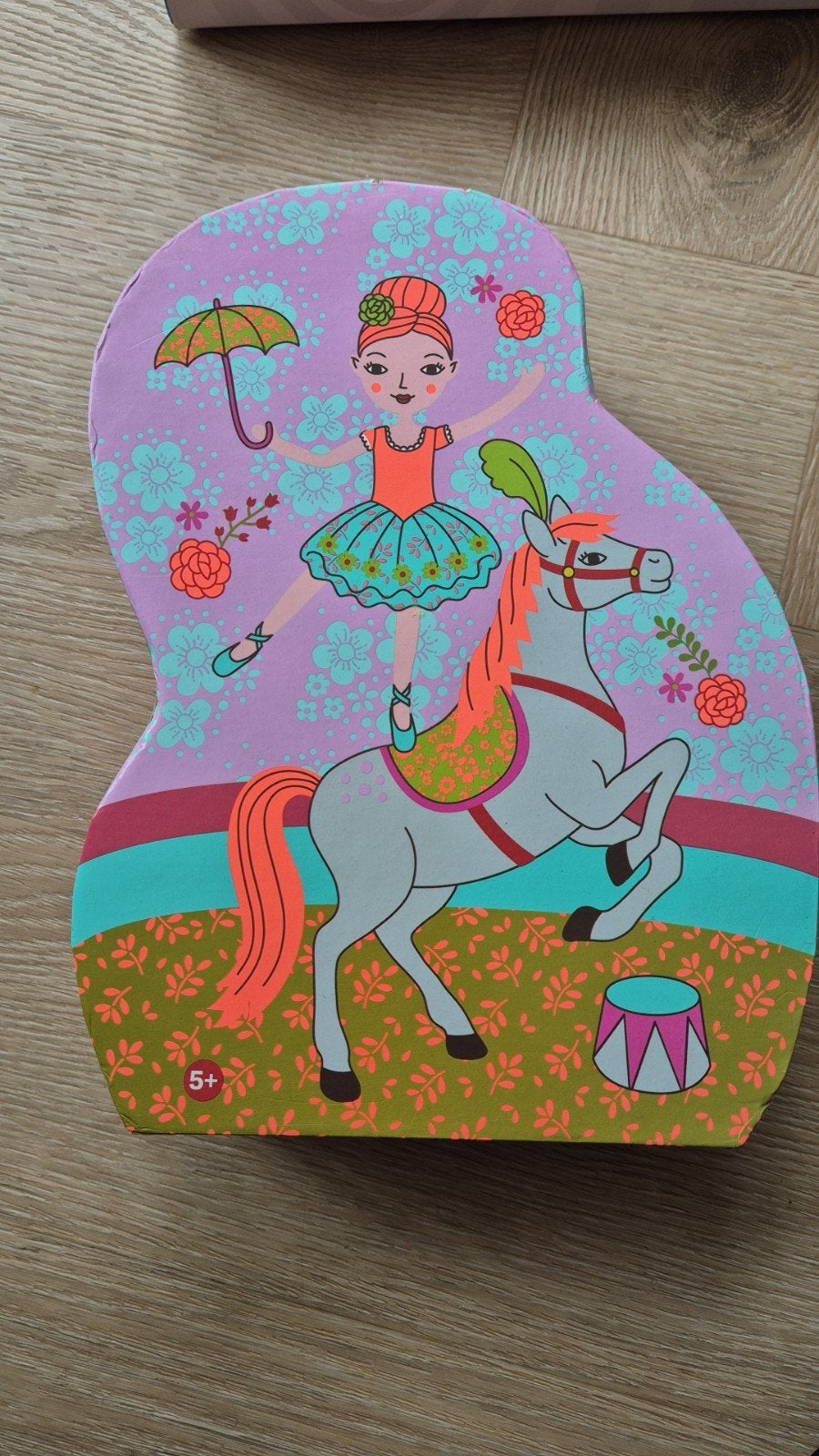 Leuk puzzel van een ballerina op een paard, Ophalen of Verzenden, Meer dan 50 stukjes, Gebruikt, 6 jaar of ouder