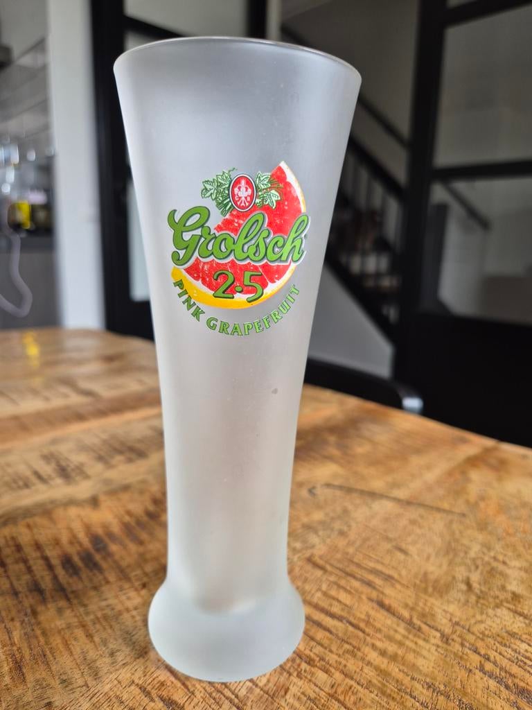 Grolsch pink grapefruit glas, Ophalen of Verzenden, Zo goed als nieuw, Glas of Glazen, Grolsch