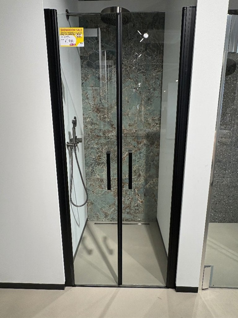 Nis pendeldeur 90 cm mat zwart, Ophalen, Zo goed als nieuw, Glas, Douche