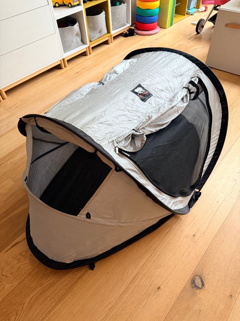 Deryan Peuter Luxe pop-up reisbedje incl matras en slaapzak, Ophalen of Verzenden, Gebruikt, Reisbedje