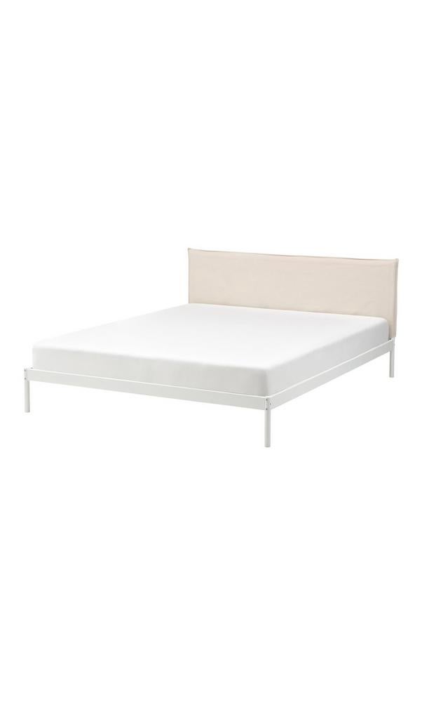 IKEA KLEPPSTAD Bedframe 140x200 cm + nieuw basic matras, Ophalen, Overige materialen, Wit, Tweepersoons