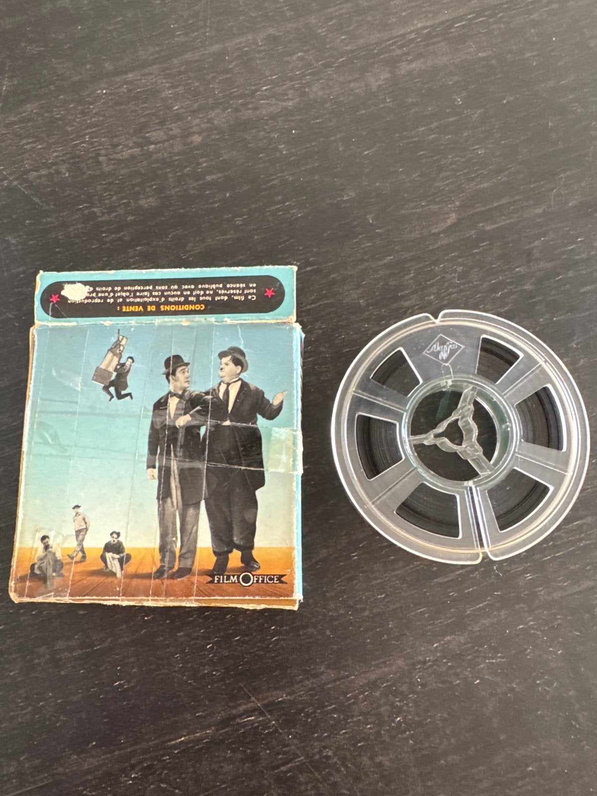 Vintage 8mm film met Laurel & Hardy in originele doos, Verzenden, 8mm film