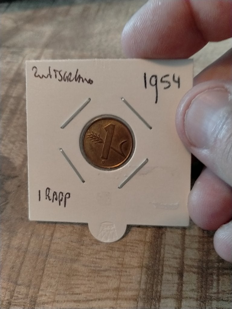 Zwitserland 1 Rappen 1954, Postzegels en Munten, Munten | Europa | Niet-Euromunten, Verzenden, Overige landen, Losse munt