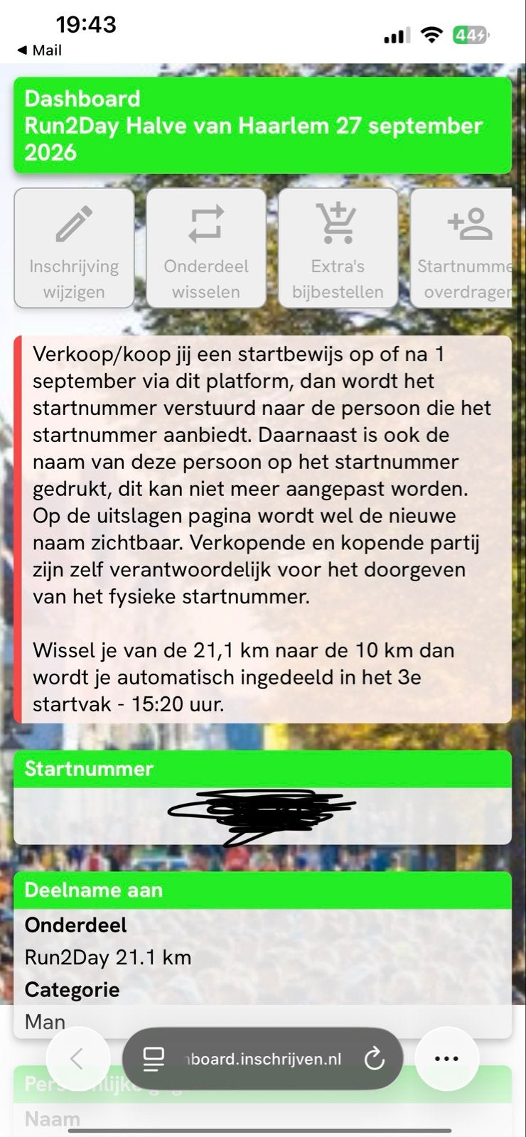 Ticket halve van haarlem 21km, Tickets en Kaartjes, Eén persoon, September