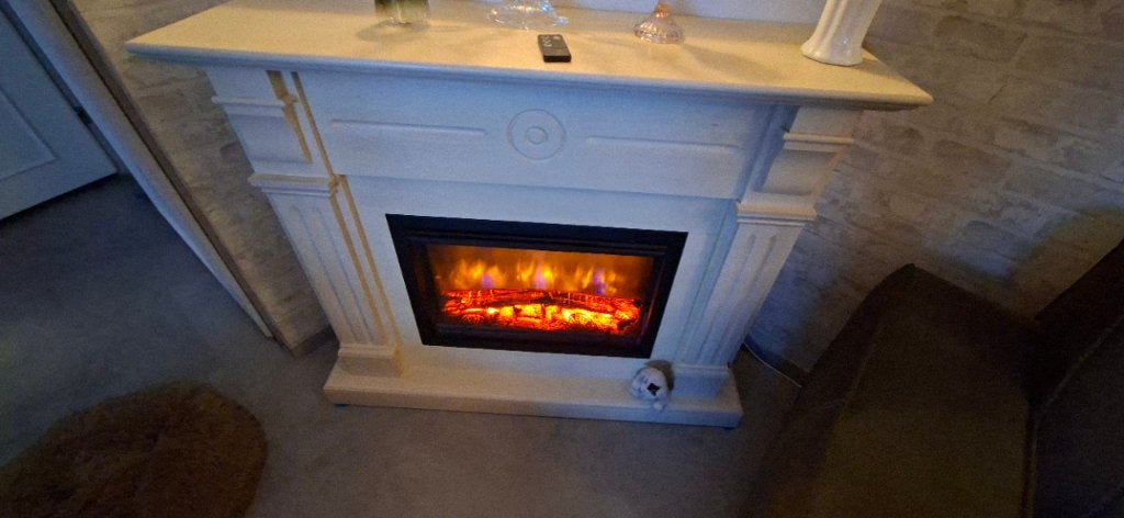 Te Koop schouw met elektrische haard, Huis en Inrichting, Haarden, Ophalen, Zo goed als nieuw, Vrijstaande haard, Elektrische haard