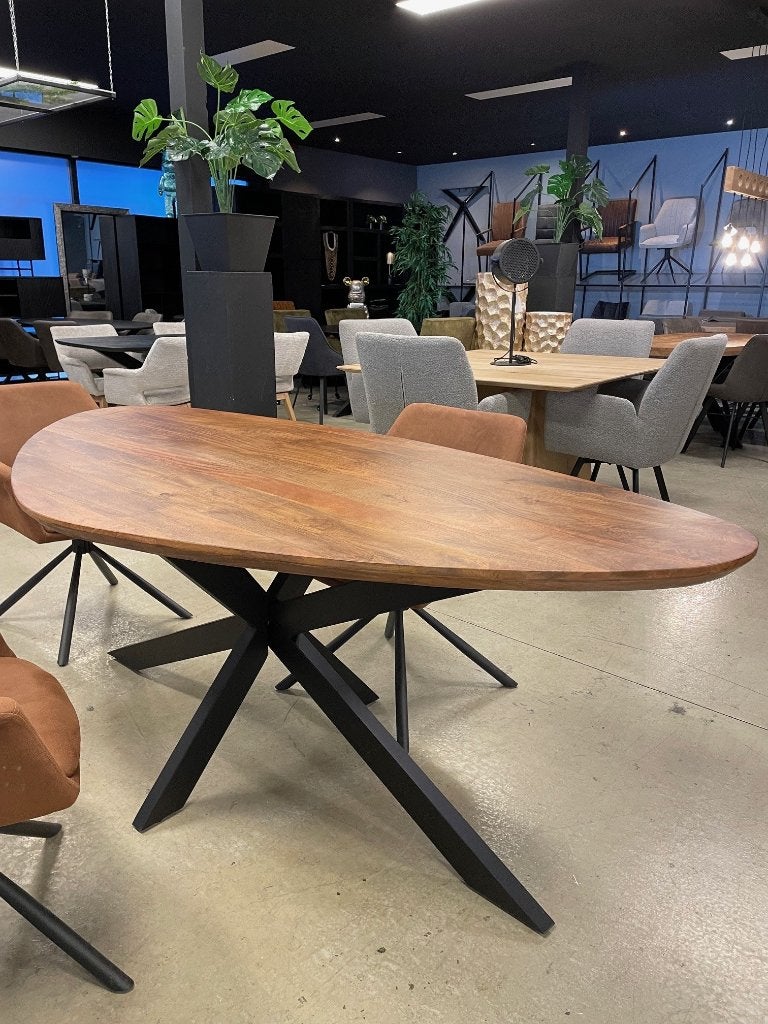 CHEFMEUBEL ORGANISCH TAFEL VOORRAAD MANGO WALNOOTLEEGVERKOOP, Huis en Inrichting, Stoelen, Bruin, Nieuw, Ophalen of Verzenden