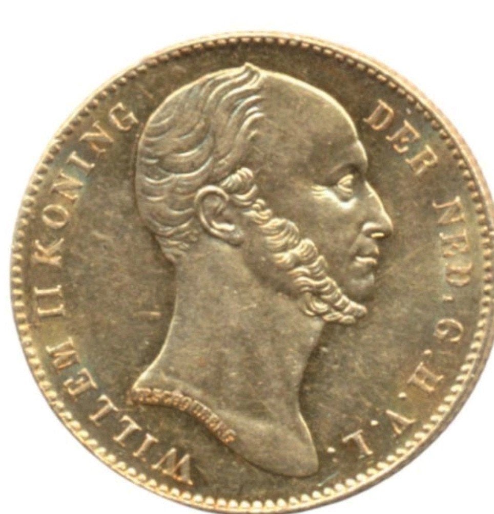 gouden vijfje 1843, Postzegels en Munten, Munten | Nederland, Ophalen of Verzenden, Koningin Wilhelmina, 5 gulden
