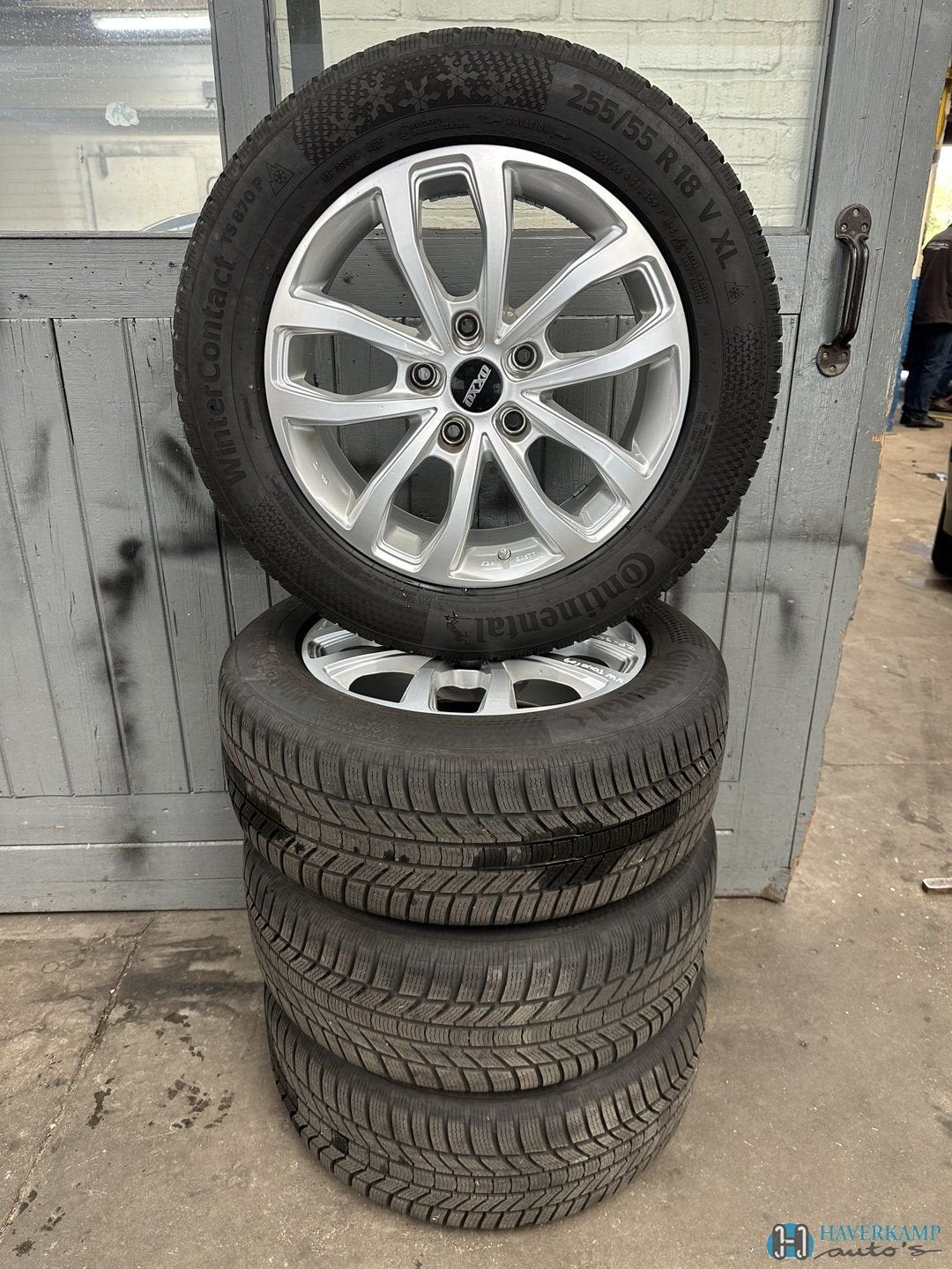 Volkswagen Touareg winterset 255 55 18 8-5mm, Ophalen, 18 inch, Gebruikt, 255 mm