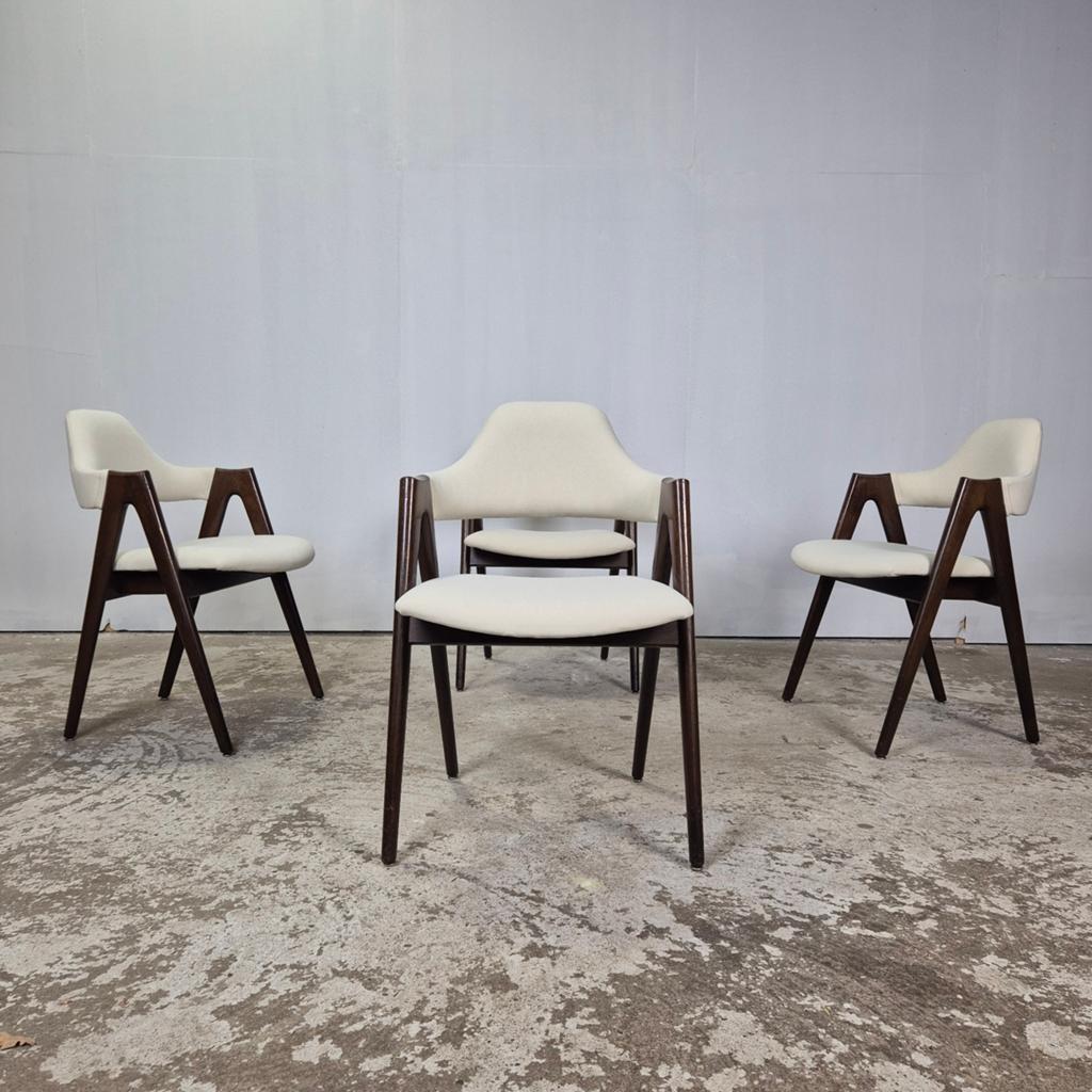 Kai Kristiansen 'Compass Chair' vintage deense eetkamerstoel, Huis en Inrichting, Stoelen, Ophalen, Gebruikt, Bruin, Kai Kristiansen