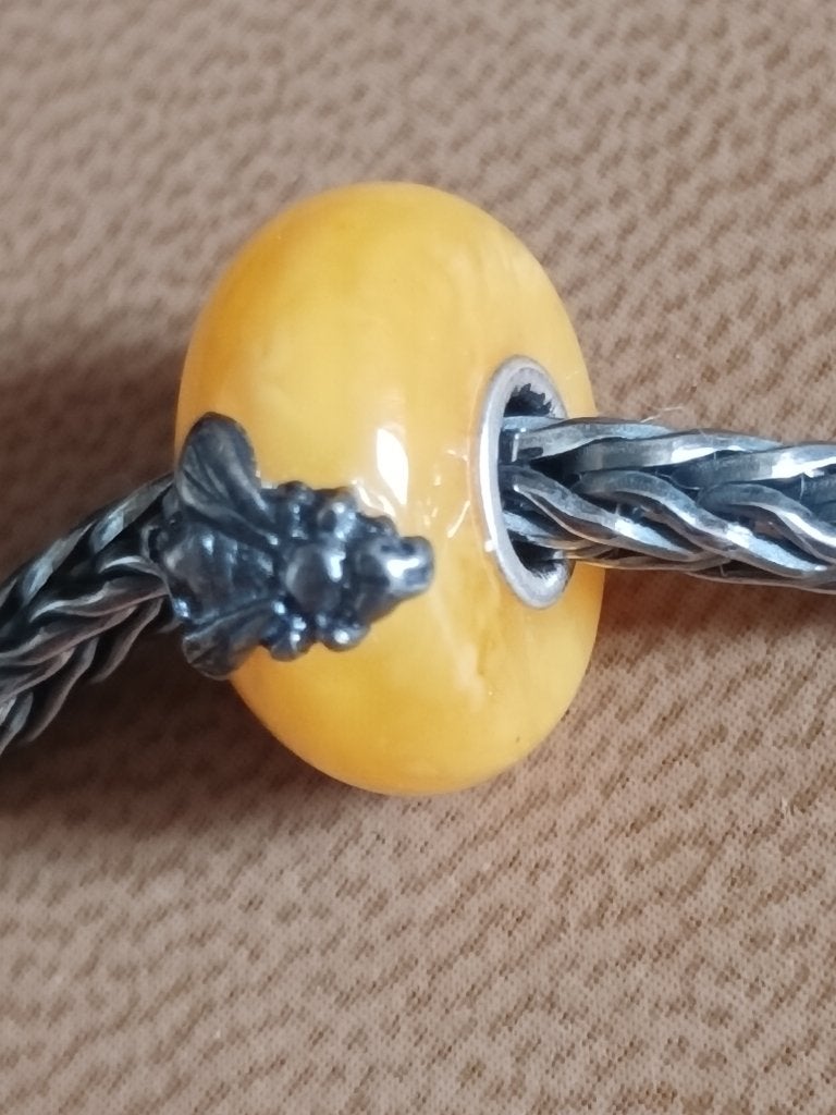 Edelsteen Trollbeads Wings of Amber (1), Sieraden, Tassen en Uiterlijk, Bedels, Nieuw, Trollbeads, 1 bedel, Edelsteen