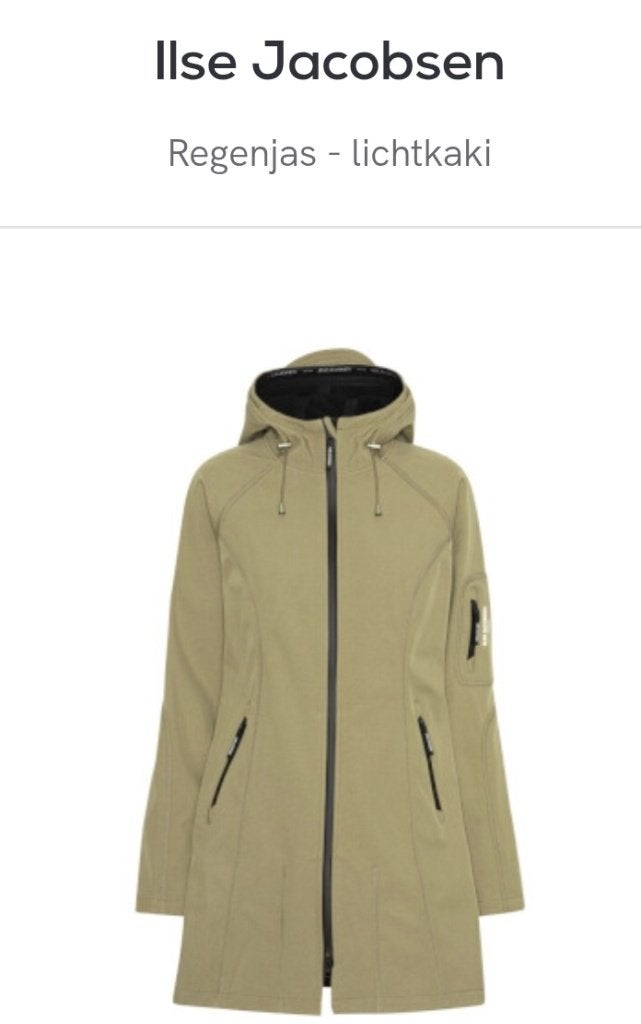 Zgan Ilse Jacobsen Softshell Regenjas RAIN37, Verzenden, Maat 42/44 (L), Groen, Ilse Jacobsen