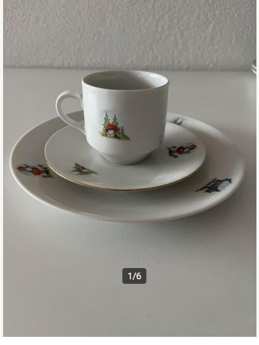 Vintage Kinder Servies - Kop, Schotel en Bord, Ophalen of Verzenden, Zo goed als nieuw, Bord(en), Overige stijlen
