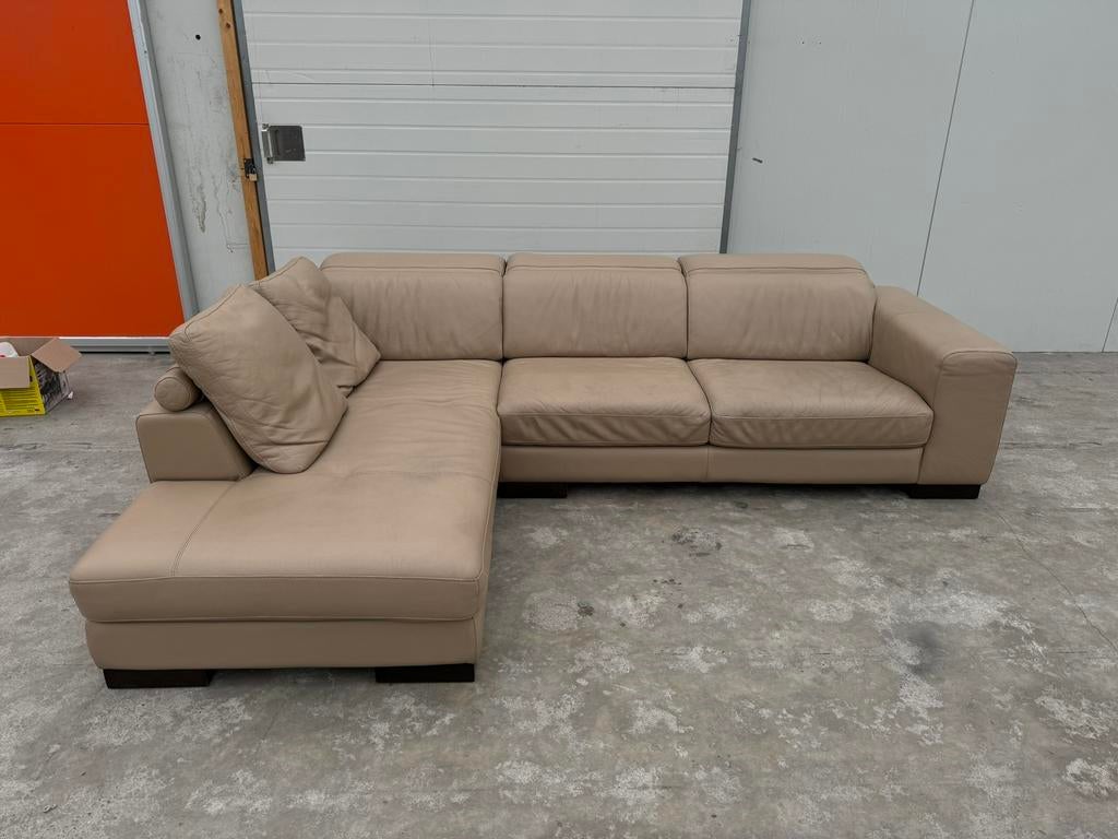 Prachtige Leren Montèl Hoekbank | Gereinigd, Huis en Inrichting, Banken | Bankstellen, Montèl, 250 tot 300 cm, Mijnsherenweg, Design